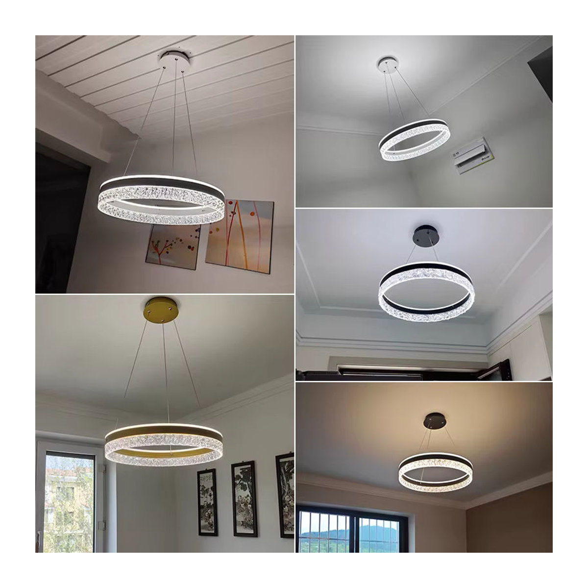 Moderner LED-Kronleuchter ONEBEI in Weiß als Ring-Pendelleuchte für Wohnzimmer, Esszimmer oder Schlafzimmer - Bild 3
