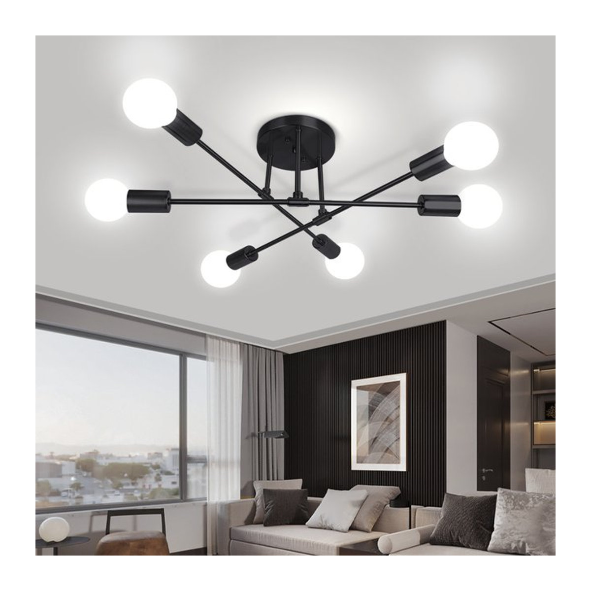 Moderner LED Kronleuchter von CHENBEN in Schwarz aus Metall für Wohnzimmer, Küche und Esszimmer - Bild 1