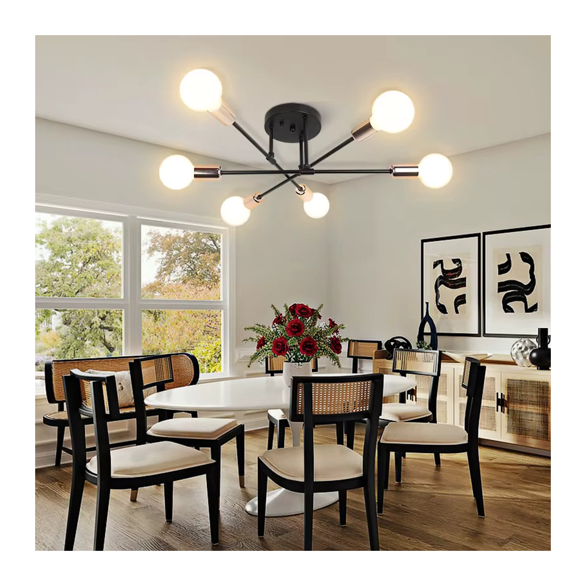 Moderner LED Kronleuchter von CHENBEN in Schwarz aus Metall für Wohnzimmer, Küche und Esszimmer - Bild 3