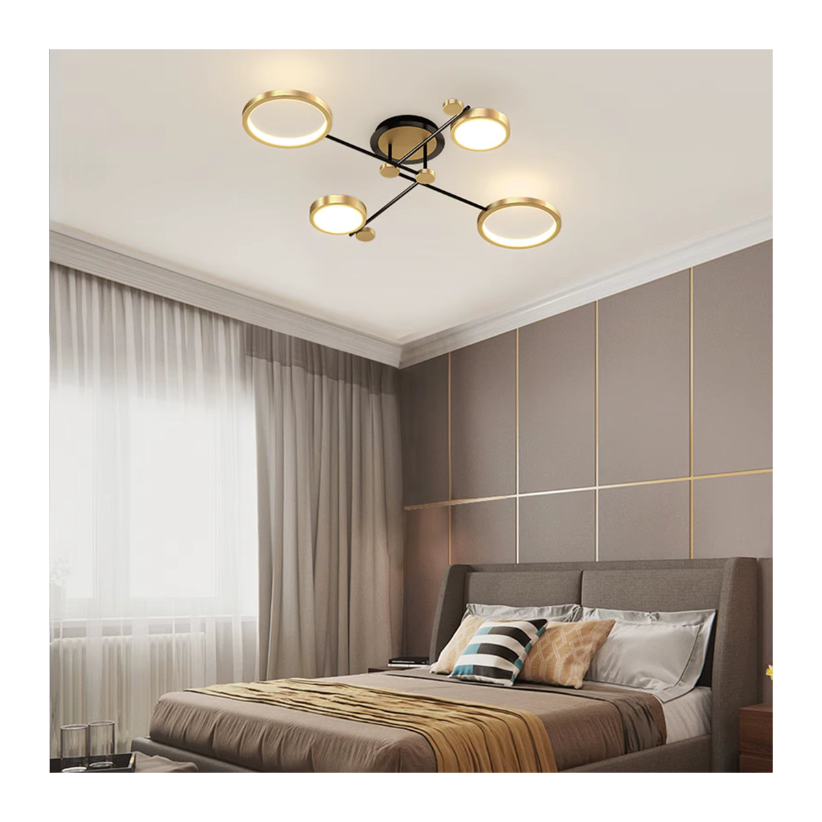 Moderner LED Kronleuchter von IRALAN in Gold aus Metall für Wohnzimmer und Schlafzimmer - Bild 2