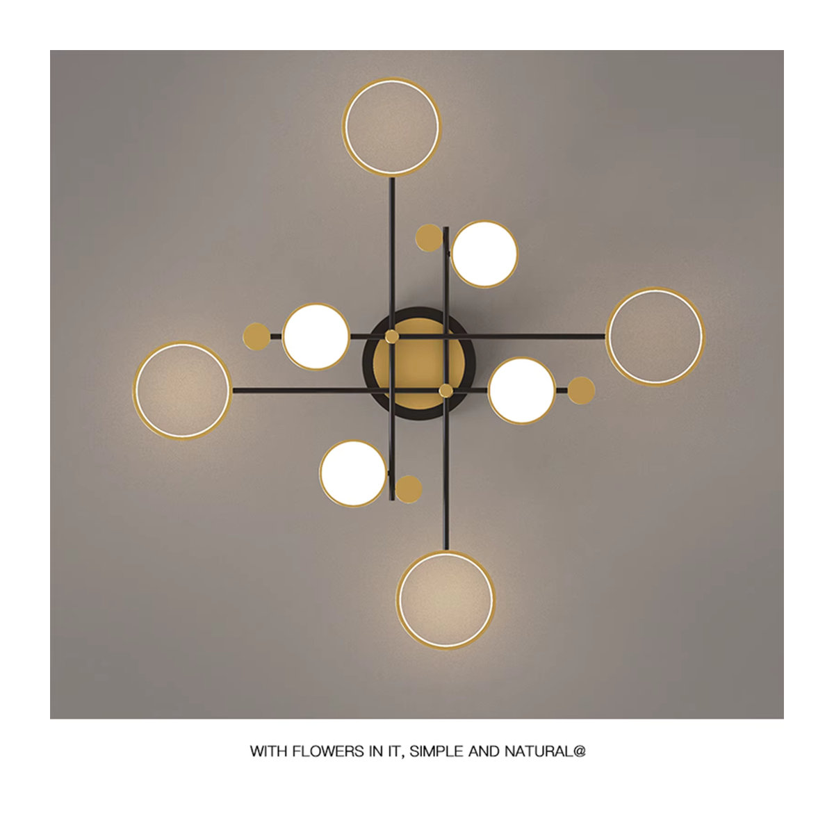 Moderner LED Kronleuchter von IRALAN in Gold aus Metall für Wohnzimmer und Schlafzimmer - Bild 6
