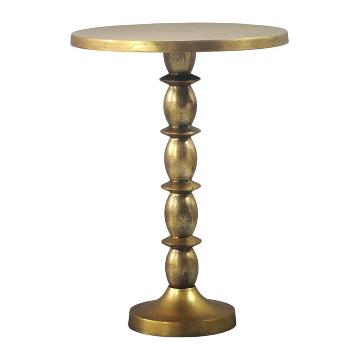 Moderner minimalistischer Beistelltisch rund aus Metall in Gold - Bild 1