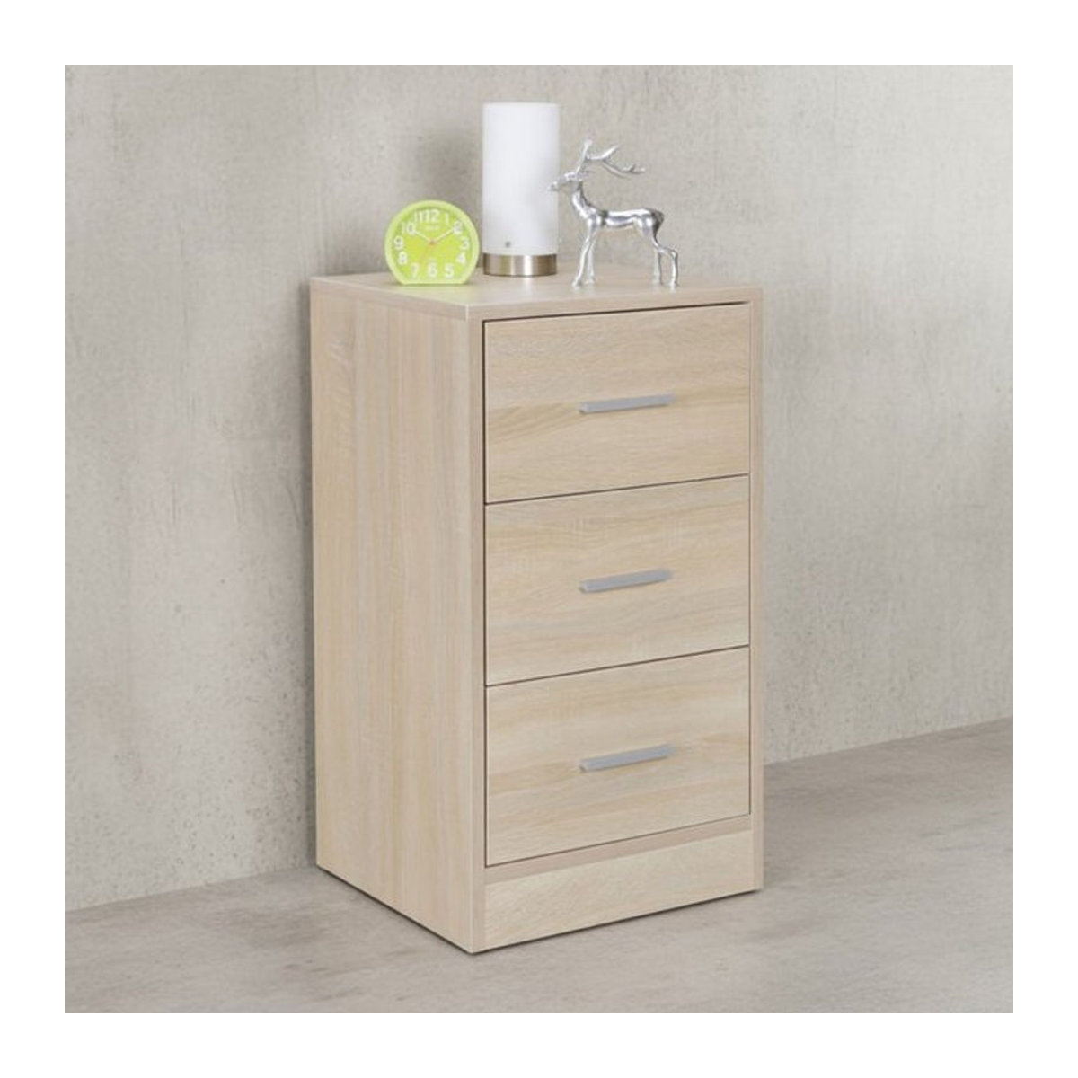 Moderner Nachtschrank von KADIMA DESIGN aus Holzwerkstoff mit 3 Schubladen in Schwarz oder Weiß - Bild 1