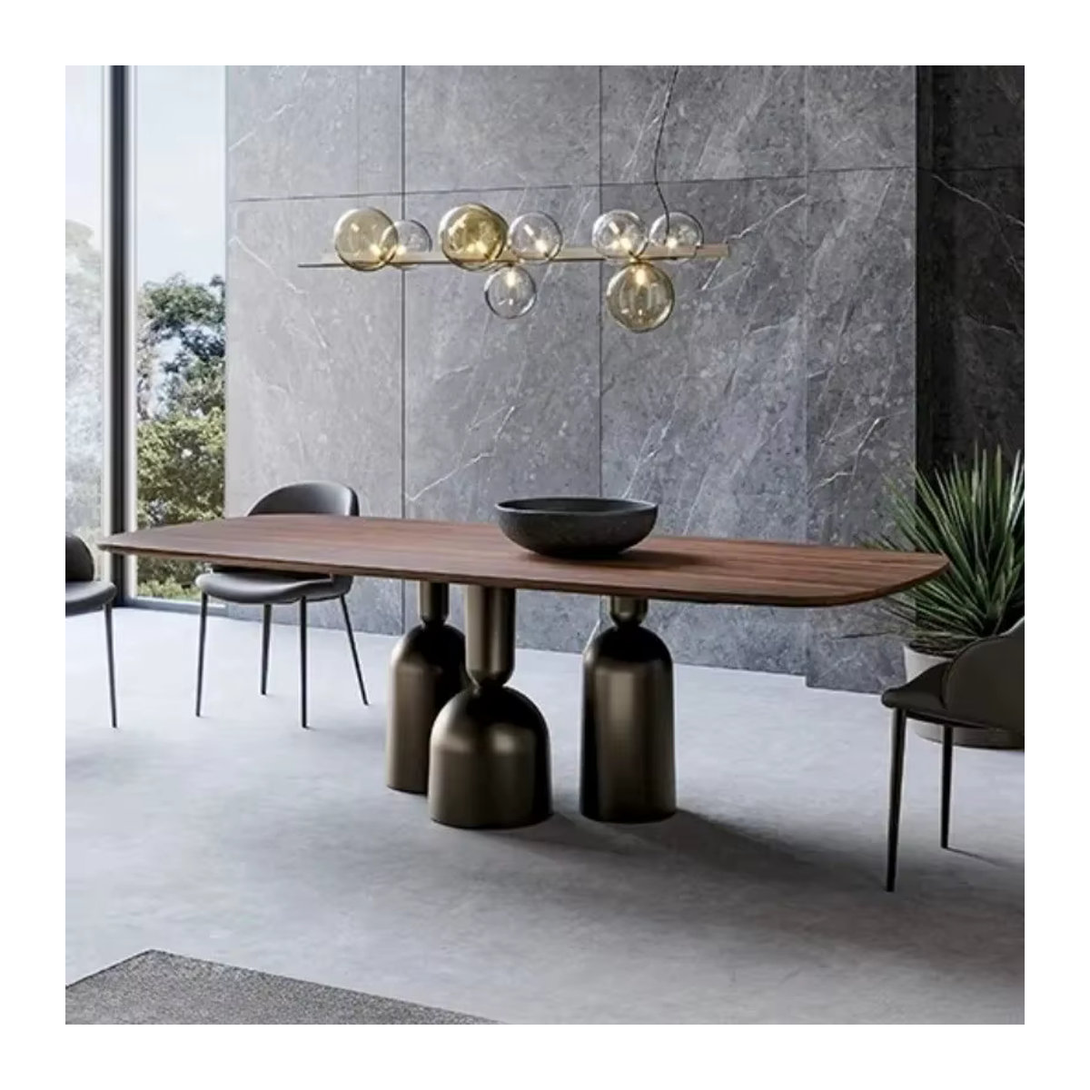 Moderner ovaler Esstisch aus Holz von DUTRIEUX in Braun, B/T/H: 160 x 160 x 160 cm - Bild 3