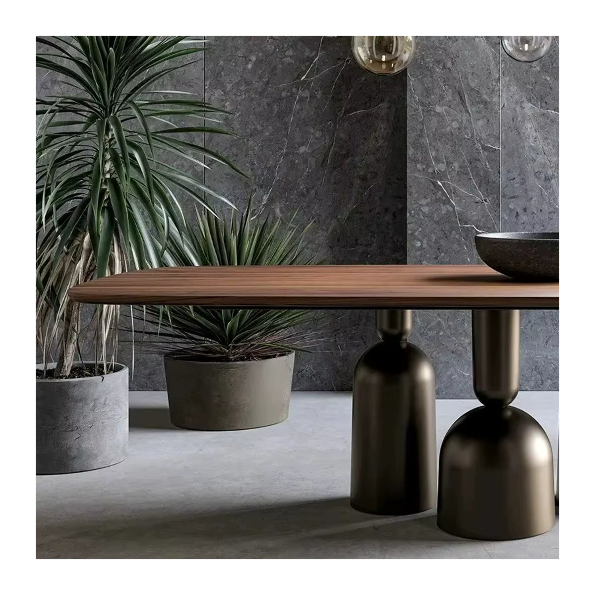 Moderner ovaler Esstisch aus Holz von DUTRIEUX in Braun, B/T/H: 160 x 160 x 160 cm - Bild 5