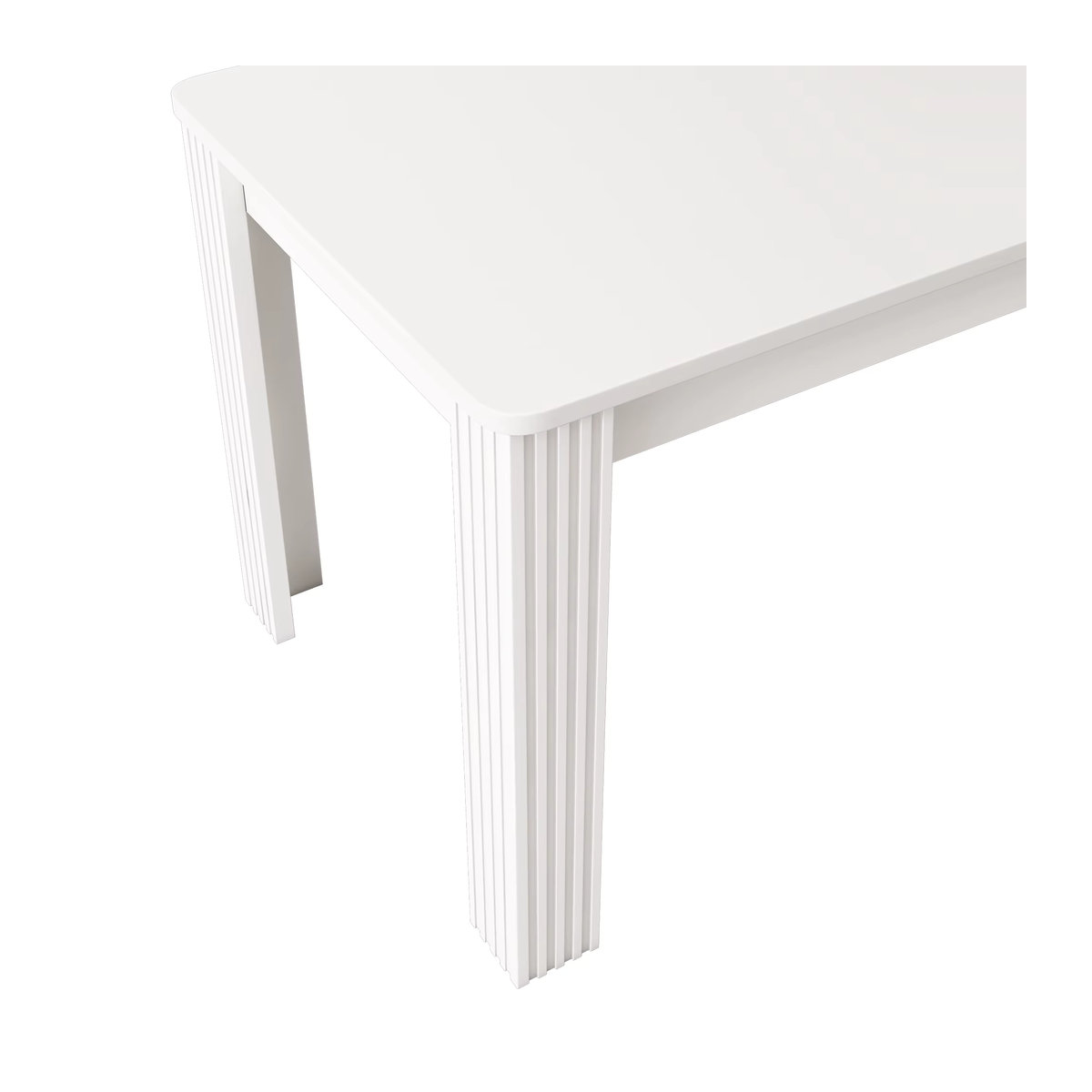 Moderner rechteckiger Esstisch von MODFU in Weiß mit MDF-Tischplatte und minimalistischem Design - Bild 4