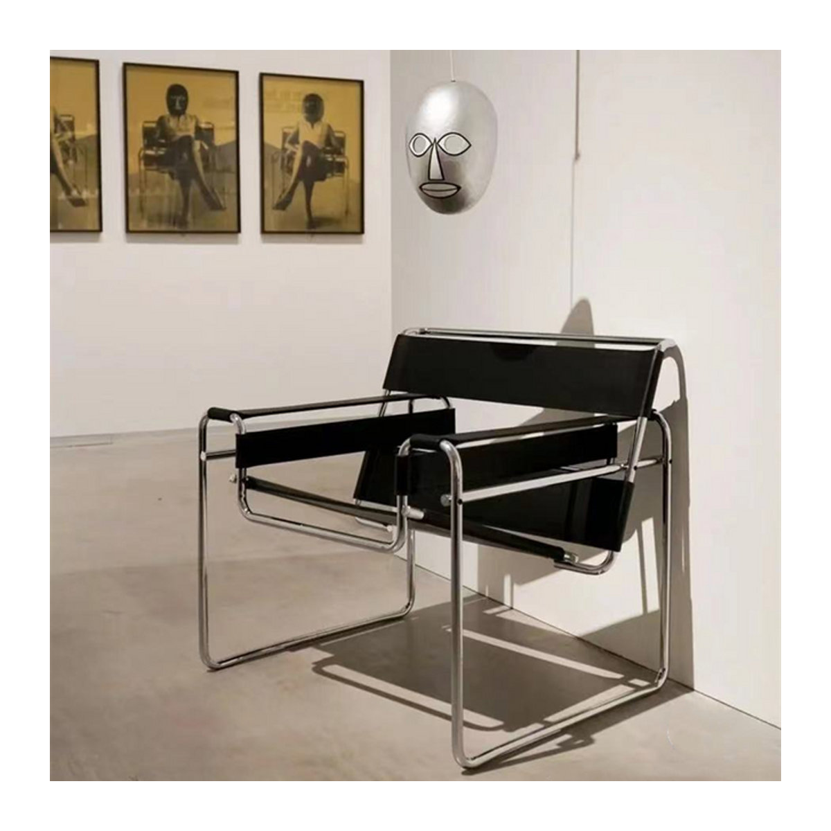 Moderner skandinavischer Esszimmerstuhl aus Kunstleder und Metall in Weiß oder Schwarz/Weiß - Bild 1