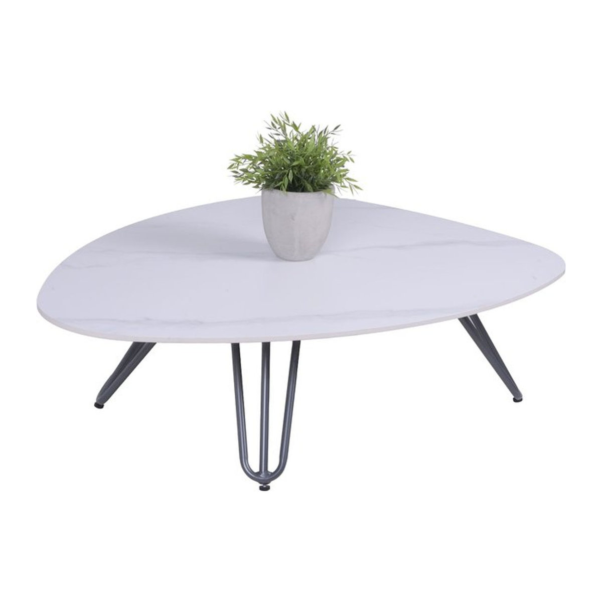 Moderner Tisch SILENA von Harms in Grau und Weiß aus Aluminium und Stein mit organischem Design - Bild 1