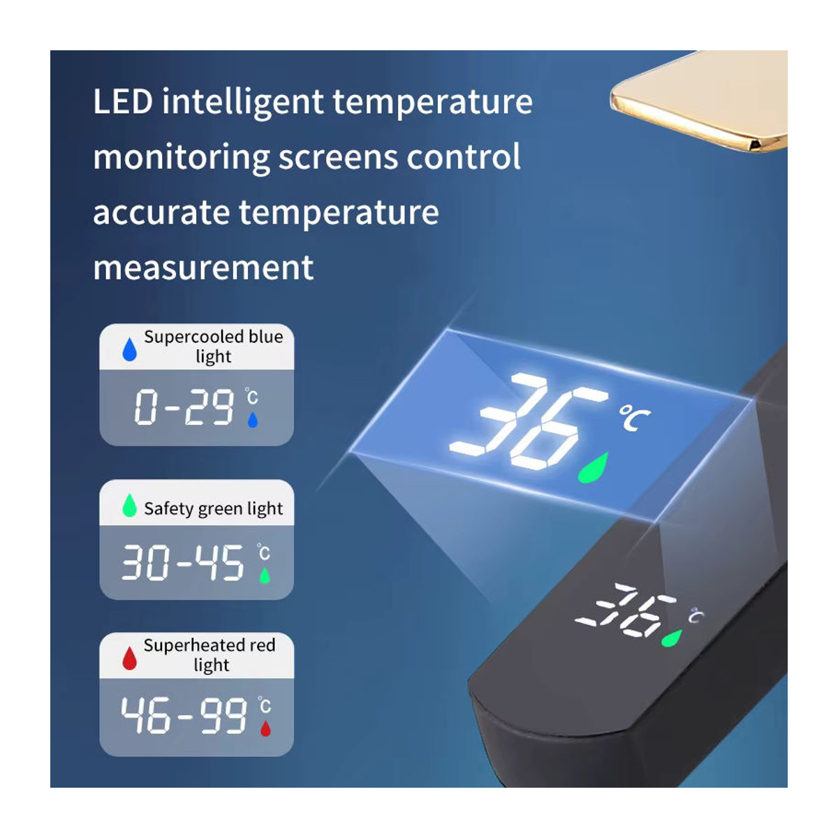 Moderner Touch LED Digital Wasserhahn mit Temperaturanzeige als Heiß-Kalt-Mischbatterie für Küche und Bad mit Keramikventil in Schwarz oder Weiß - Bild 2