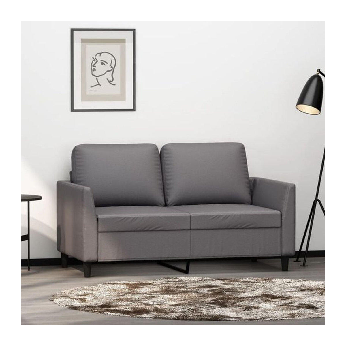 Modernes 2-Sitzer-Sofa von vidaxl in Grau aus Kunstleder mit einer Breite von 140 cm - Bild 1
