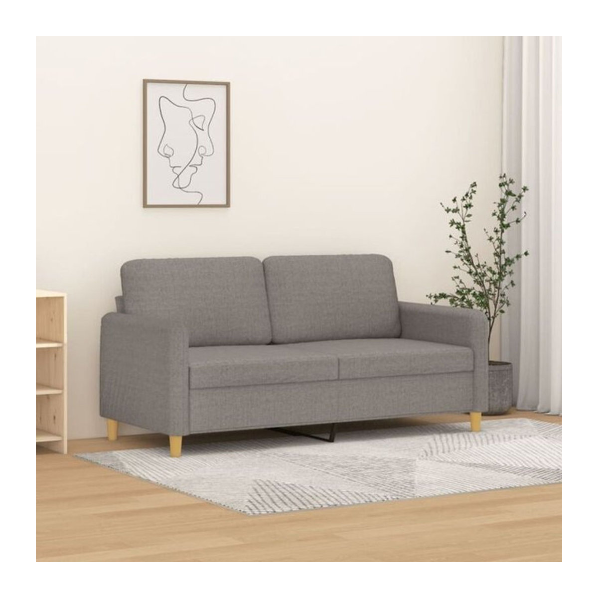 Modernes 2-Sitzer-Sofa von Vidaxl in Taupe Meliert aus Stoff und Metall mit einer Breite von 140 cm - Bild 1