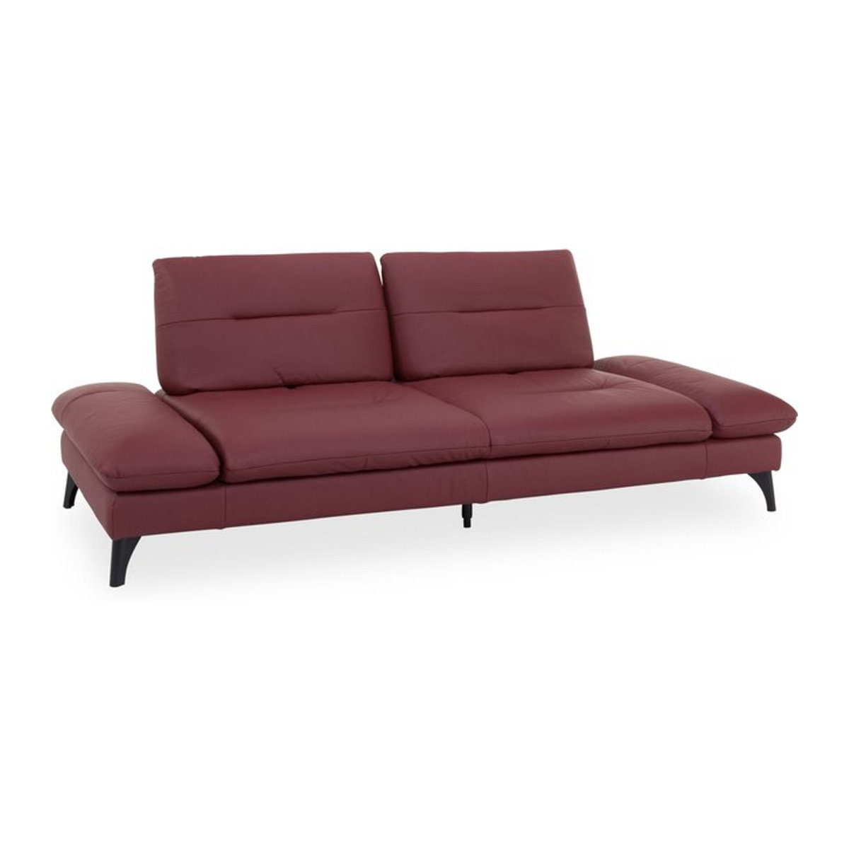 Modernes 3-Sitzer Sofa PACIFIC aus Echtleder in Anthrazit oder Rot, B: 246 cm, H: 80 cm, T: 105 cm - Bild 1