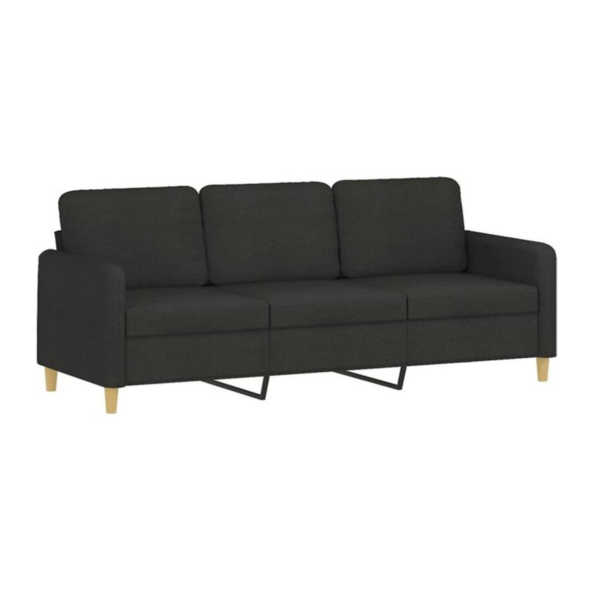 Modernes 3-Sitzer-Sofa von Vidaxl in Schwarz aus Stoff und Metall mit einer Breite von 180 cm - Bild 1