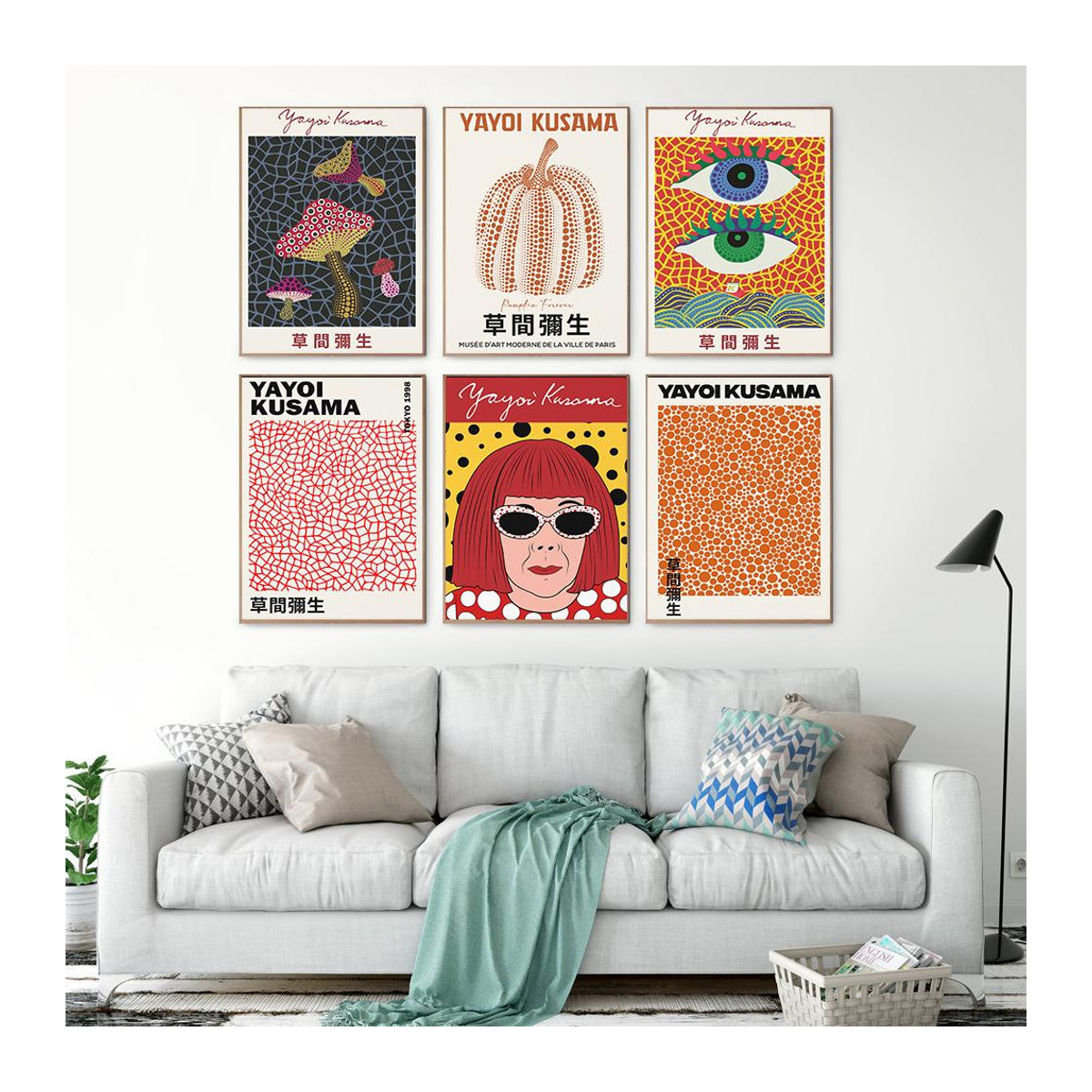 Modernes abstraktes Leinwandgemälde von iaidegou-10 in Orange mit Dots-Design für deine Wanddekoration, B/H: 50 x 70 cm - Bild 4