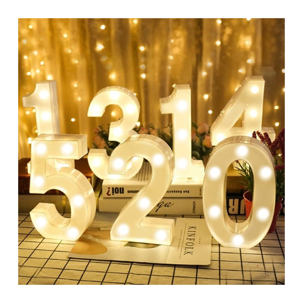 Modernes Alphabet und Zahlen Leuchtbuchstaben Nachtlicht zur Dekoration für Hochzeit, Geburtstag und Party - Bild 1