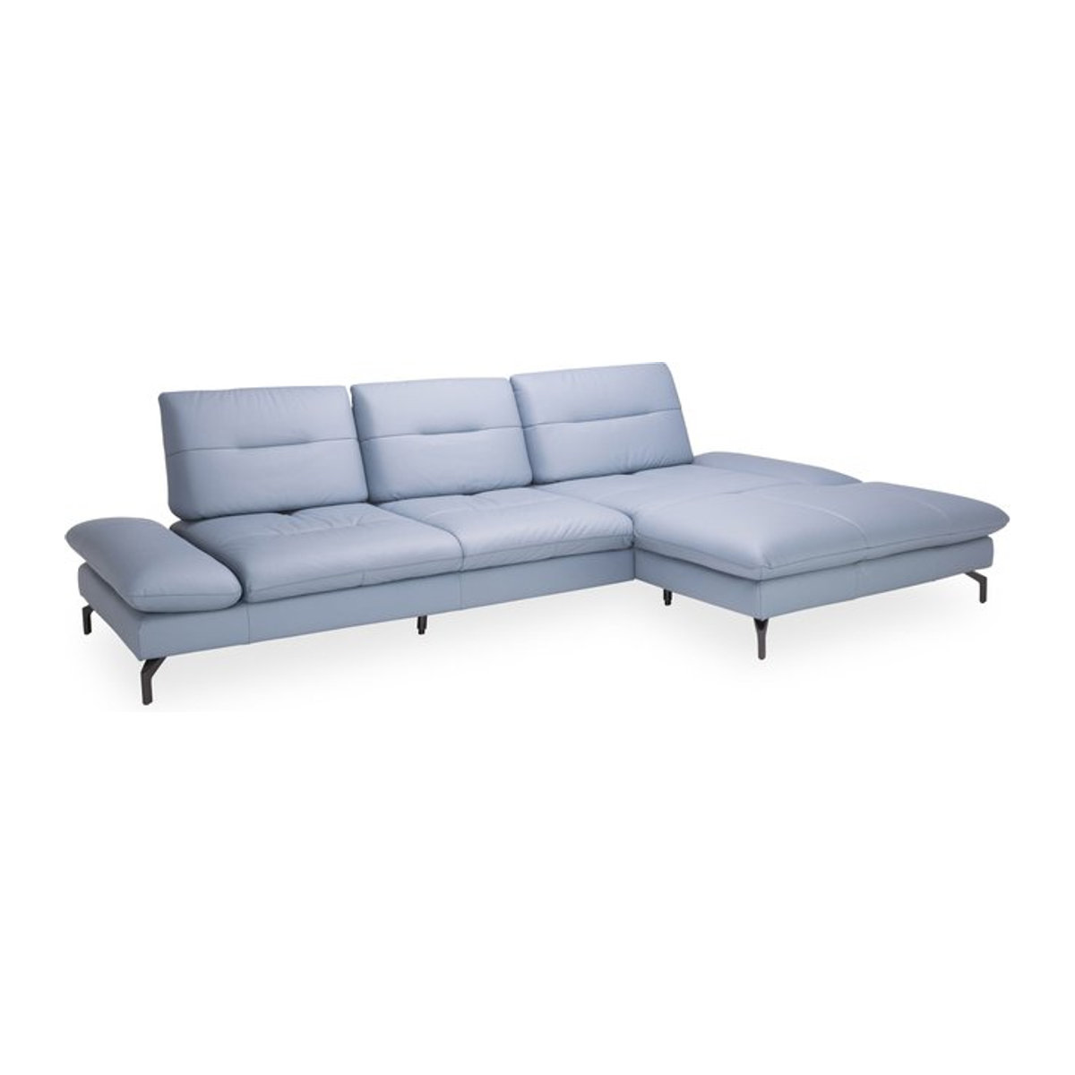 Modernes Ecksofa Polsterecke PACIFIC aus Echtleder in Grau oder Blau - Bild 1