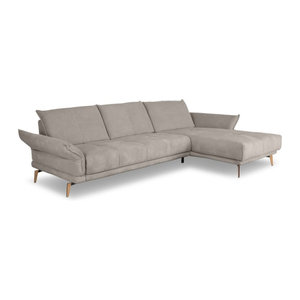 Modernes Ecksofa SANSIBAR ROBERTSFORS in Grau mit Stoffbezug und Metallgestell, linksseitig, B/T/H: 281 x 178 x 150 cm