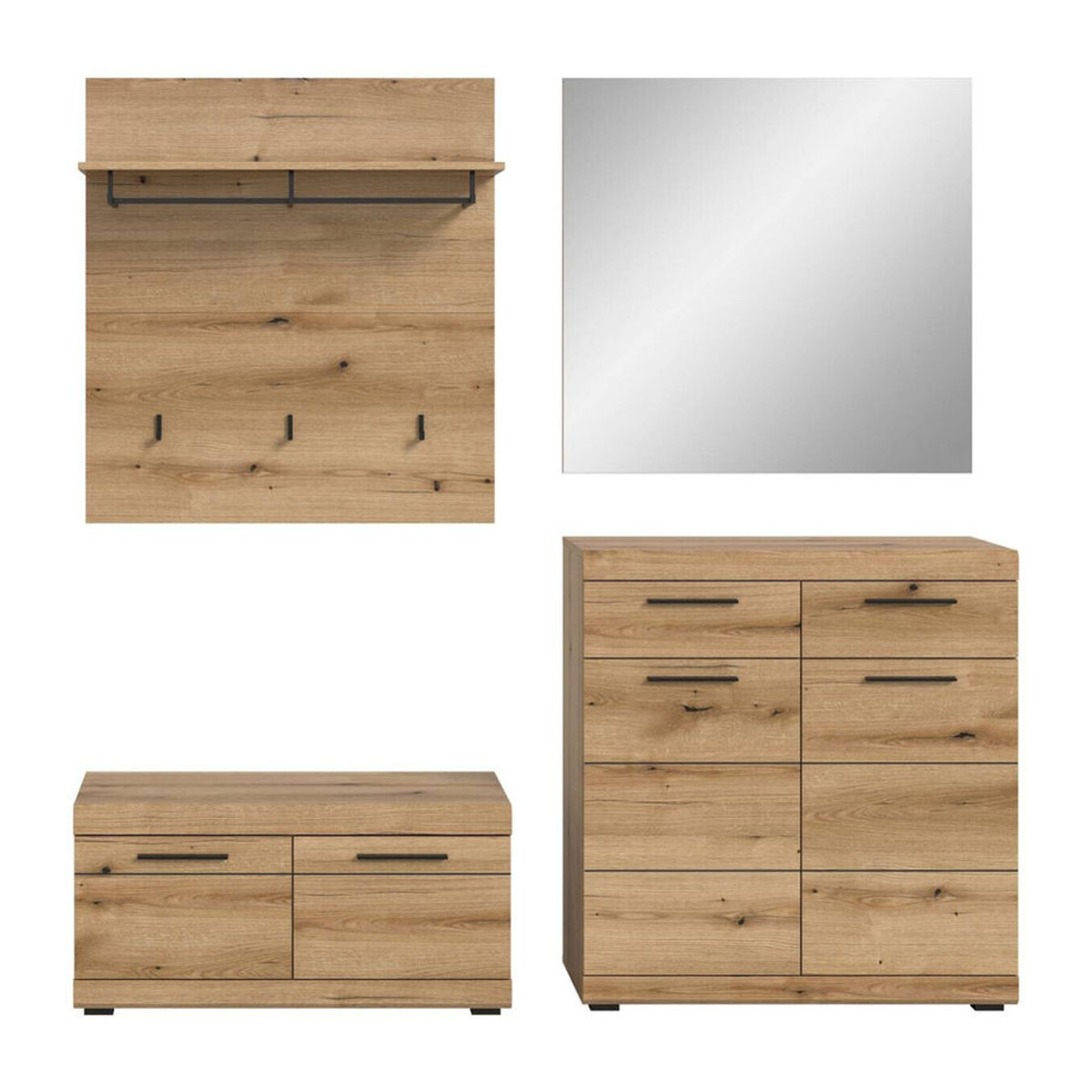 Modernes Garderobenset SCOUT Evoke von xonox.home in Eiche Natur Braun, B/H/T: 195 x 197 x 40 cm - Bild 5