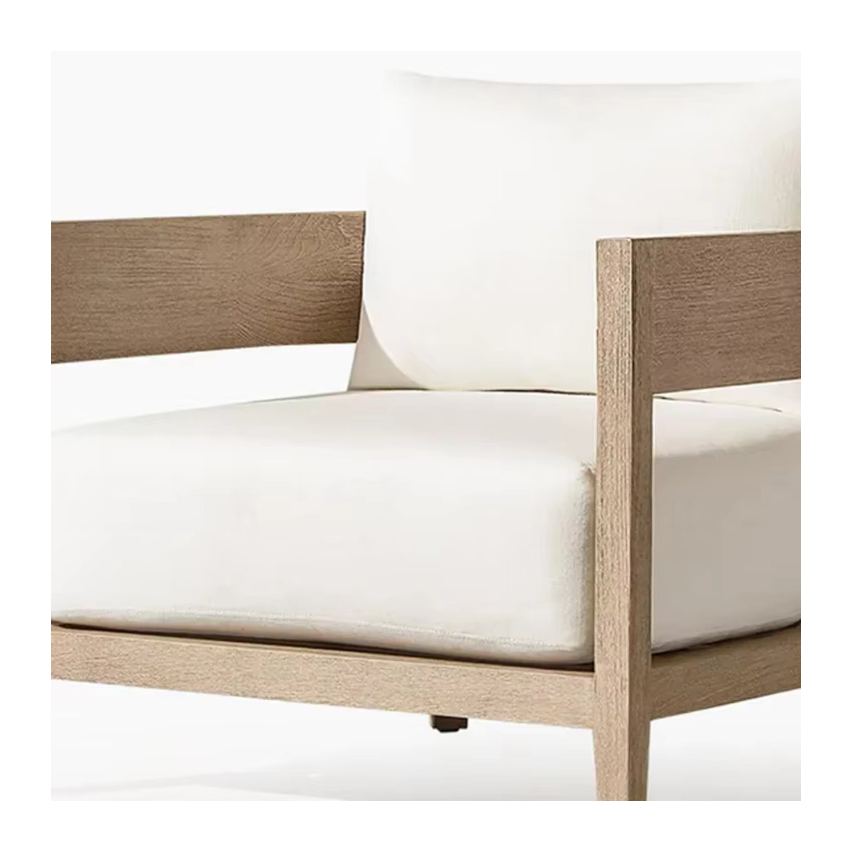 Modernes Gartensofa Divano HBOS aus Teakholz in Weiß mit gestreiftem Design - Bild 3