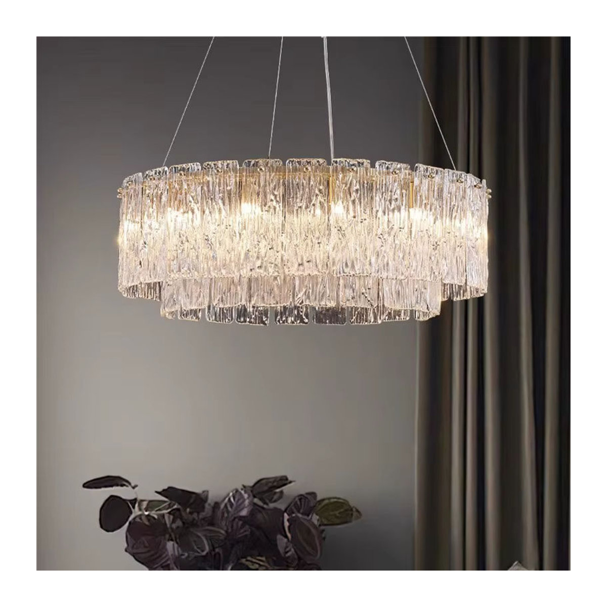 Modernes Glas-LED-Pendelleuchten-Set von JIANKEXING in Silber für Wohnzimmer, Schlafzimmer oder Hotel - Bild 3