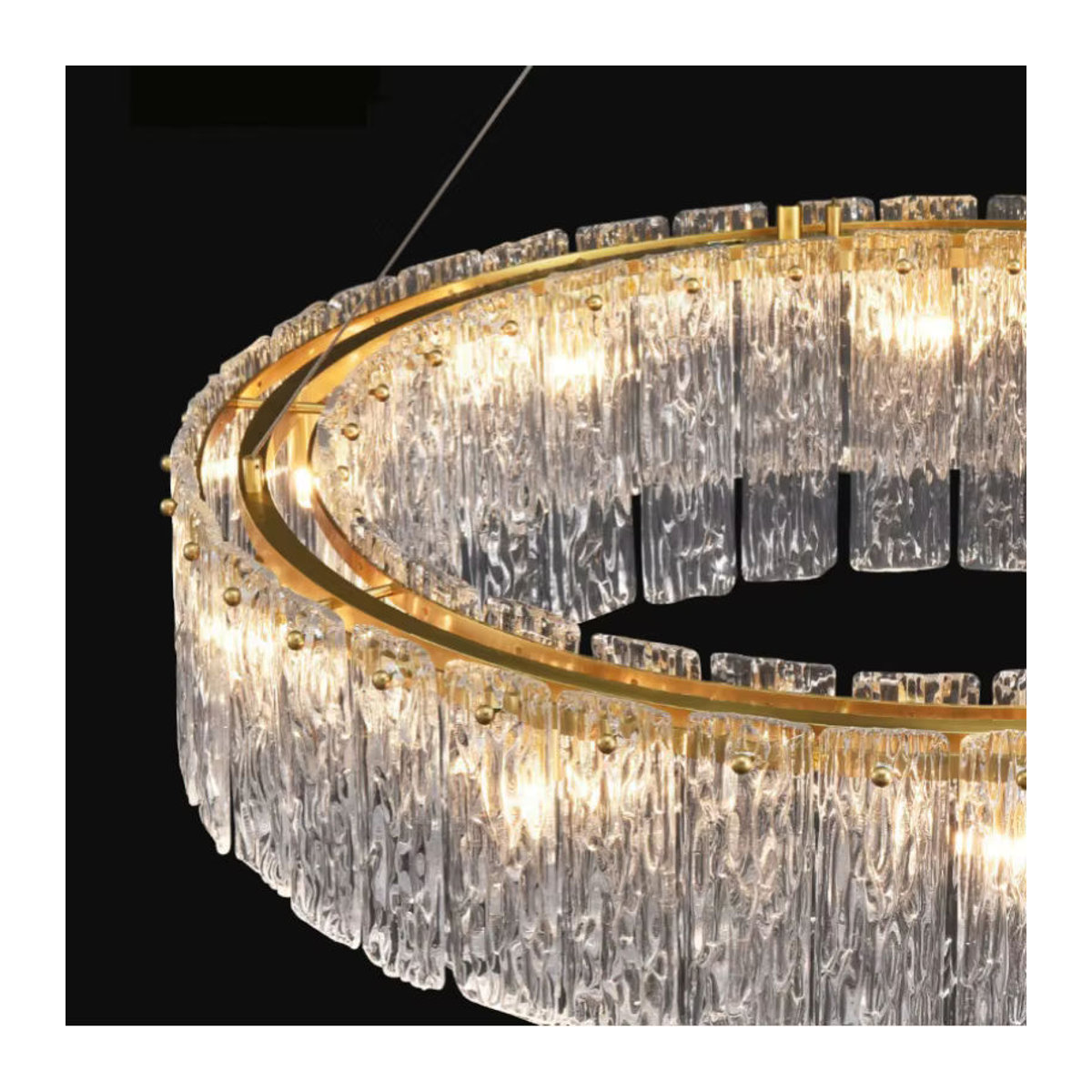 Modernes Glas-LED-Pendelleuchten-Set von JIANKEXING in Silber für Wohnzimmer, Schlafzimmer oder Hotel - Bild 5