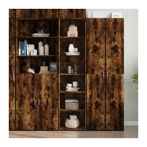 Modernes Highboard Vidaxl aus Holzwerkstoff in Räuchereiche Braun B: 45 cm, T: 41 cm, H: 185 cm