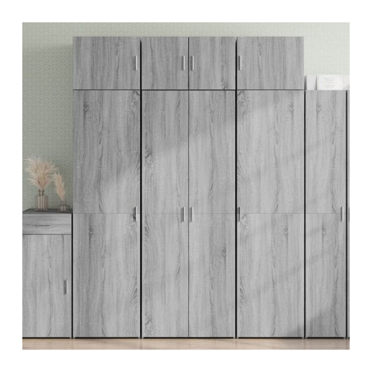 Modernes Highboard Vidaxl in Grau aus Holzwerkstoff, B/T/H: 70 x 42,5 x 185 cm - Bild 1