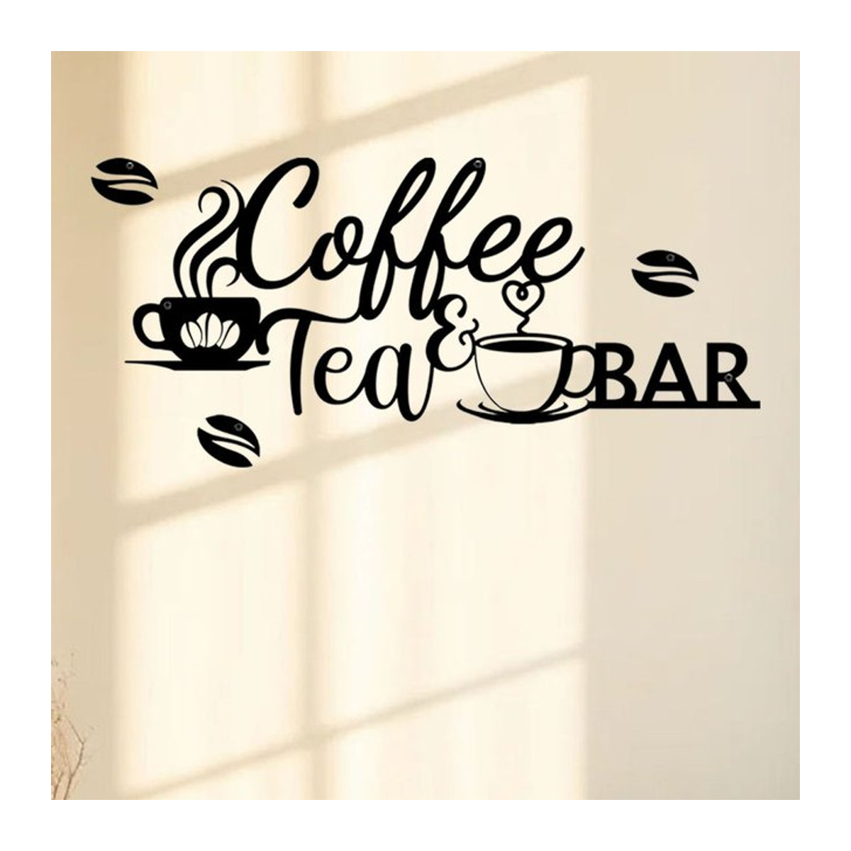 Modernes Kaffeebar-Schild aus Metall in Schwarz von CIFBUY zur Wandmontage im ästhetischen Design - Bild 1