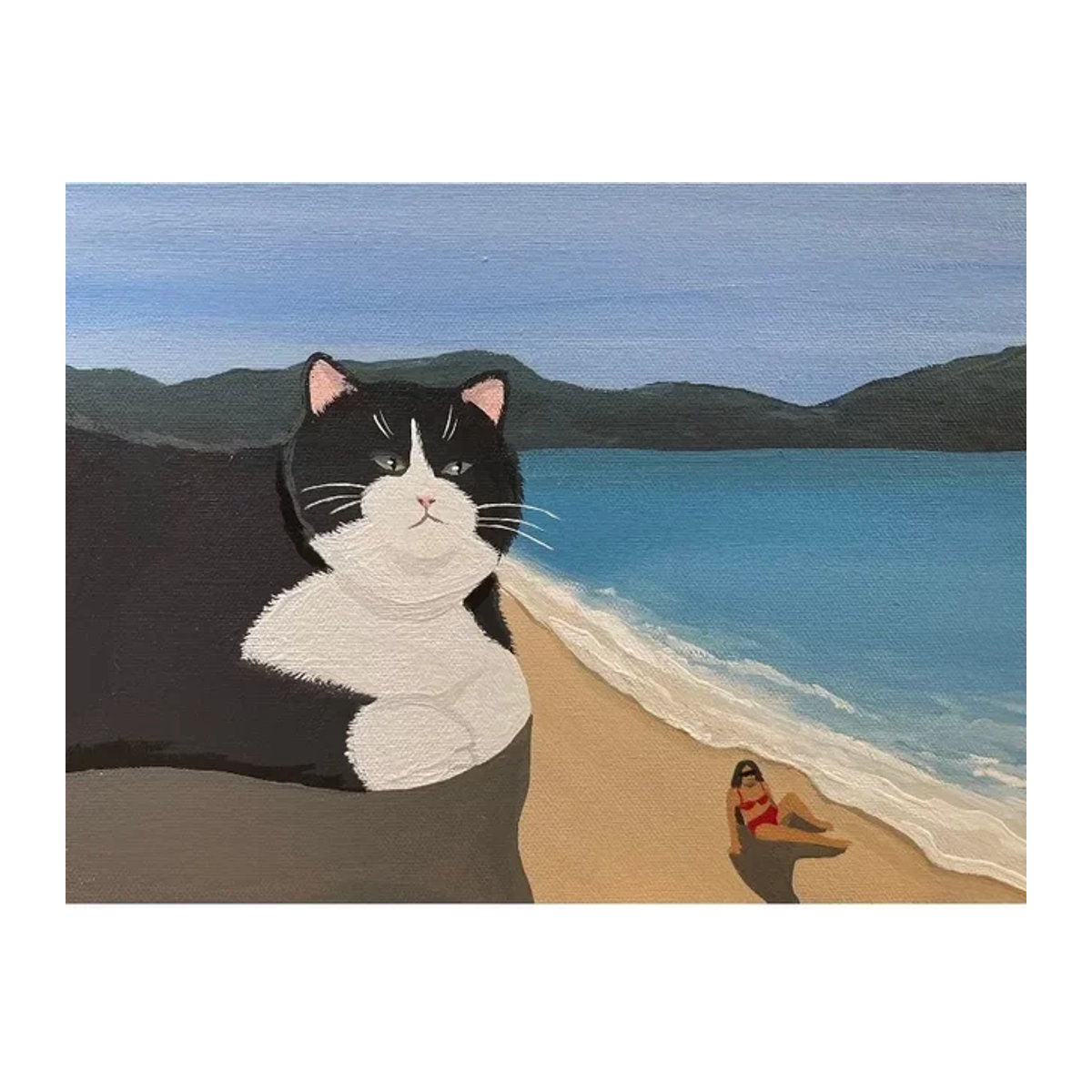 Modernes Katzen-Poster von Potdemiel mit lustigen Comic-Motiven, mehrfarbiges Wandbild im Querformat aus Papier - Bild 1