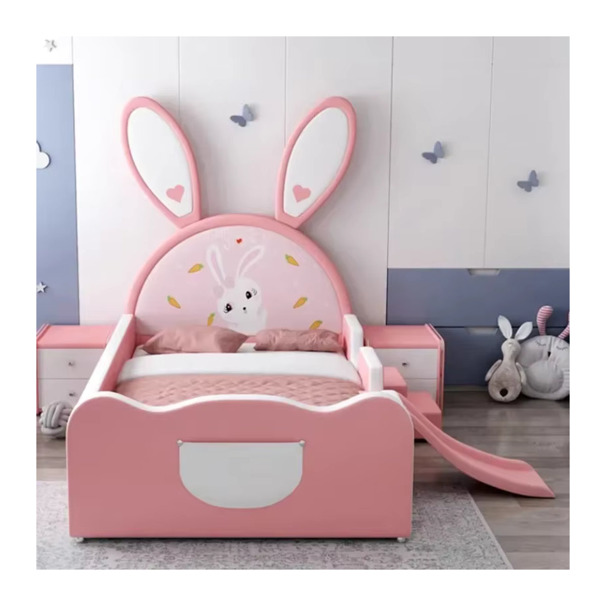 Modernes Kinderbett aus Holz von DUTRIEUX in Rosa, B/H: 120 x 190 cm - Bild 4