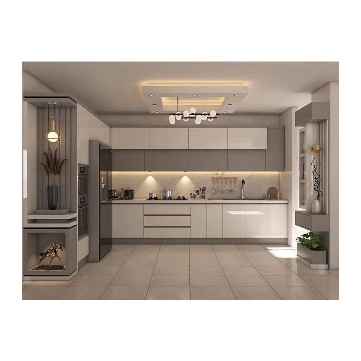 Modernes Küchenmöbel Schrank-Set in Weiß und Schwarz mit individuellem Design - Bild 4