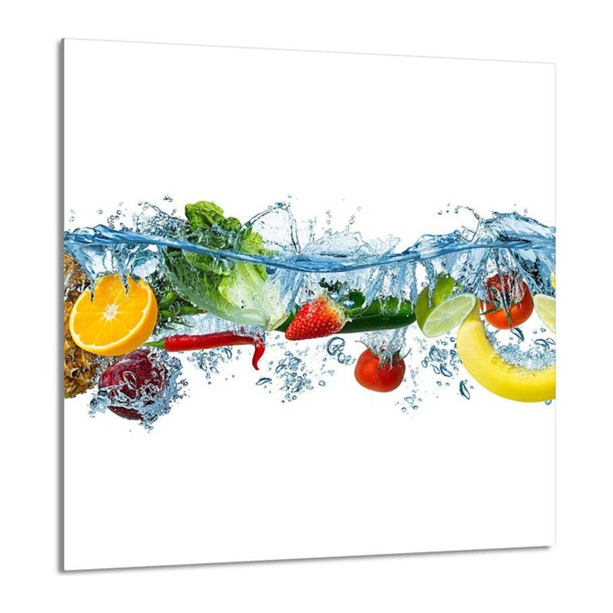 Modernes Küchenrückwand-Glas mit Fruchtmotiv, mehrfarbig, rechteckig, Rahmenlos, B: 60 cm, H: 65 cm - Bild 1