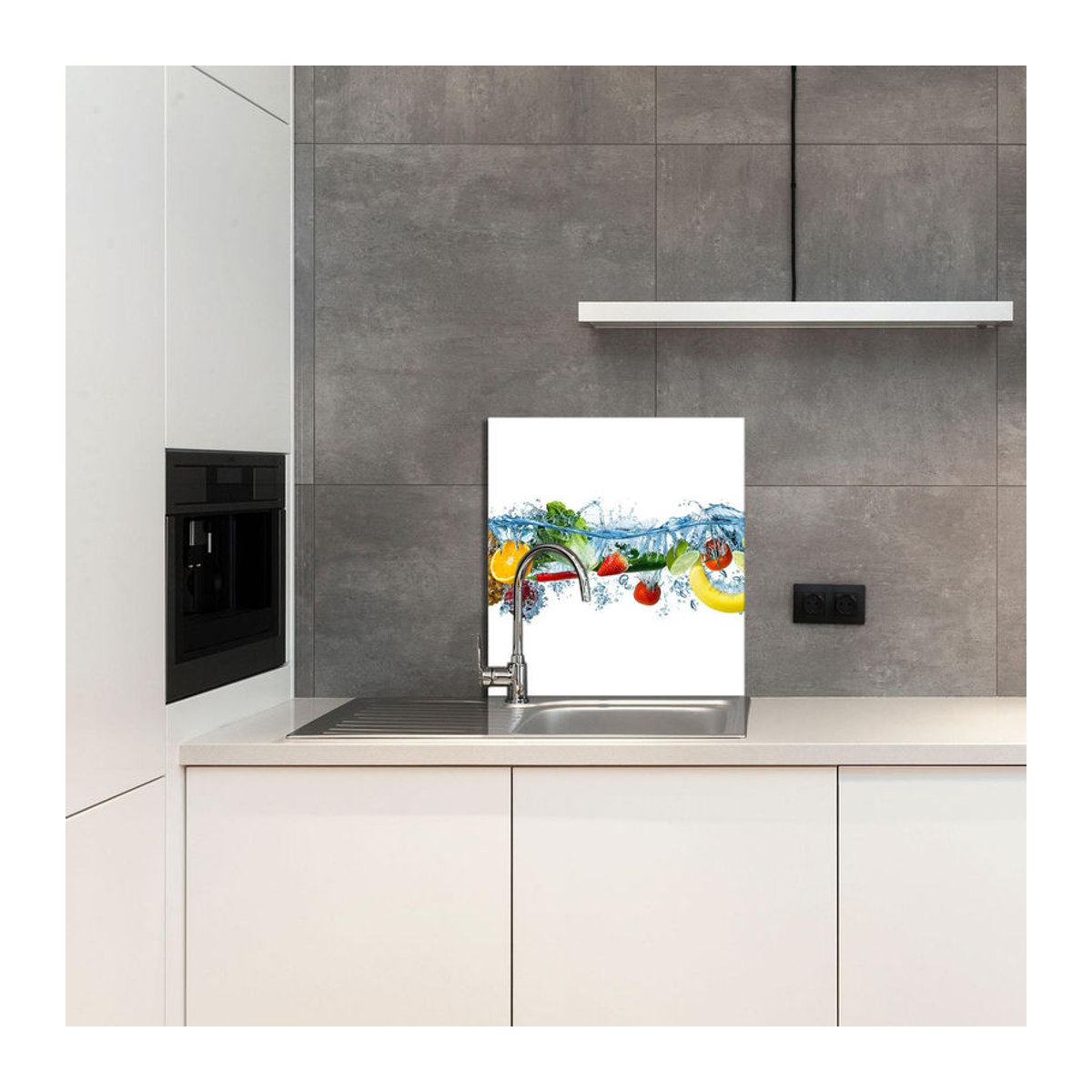 Modernes Küchenrückwand-Glas mit Fruchtmotiv, mehrfarbig, rechteckig, Rahmenlos, B: 60 cm, H: 65 cm - Bild 3