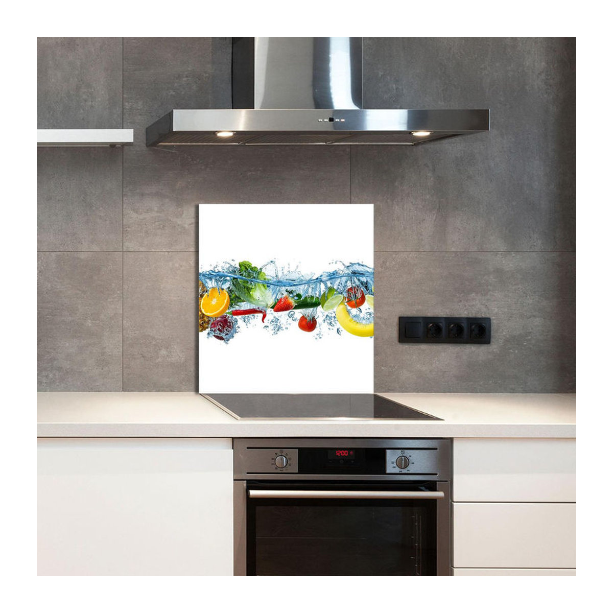Modernes Küchenrückwand-Glas mit Fruchtmotiv, mehrfarbig, rechteckig, Rahmenlos, B: 60 cm, H: 65 cm - Bild 5