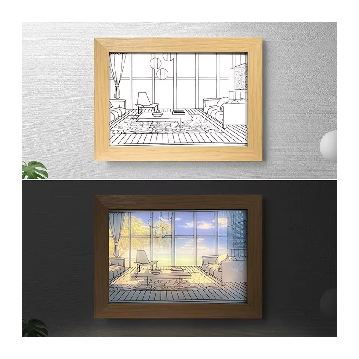 Modernes LED-Nachtlicht super-cheese als dekorative Tischlampe in Bunt mit Holzdesign - Bild 3
