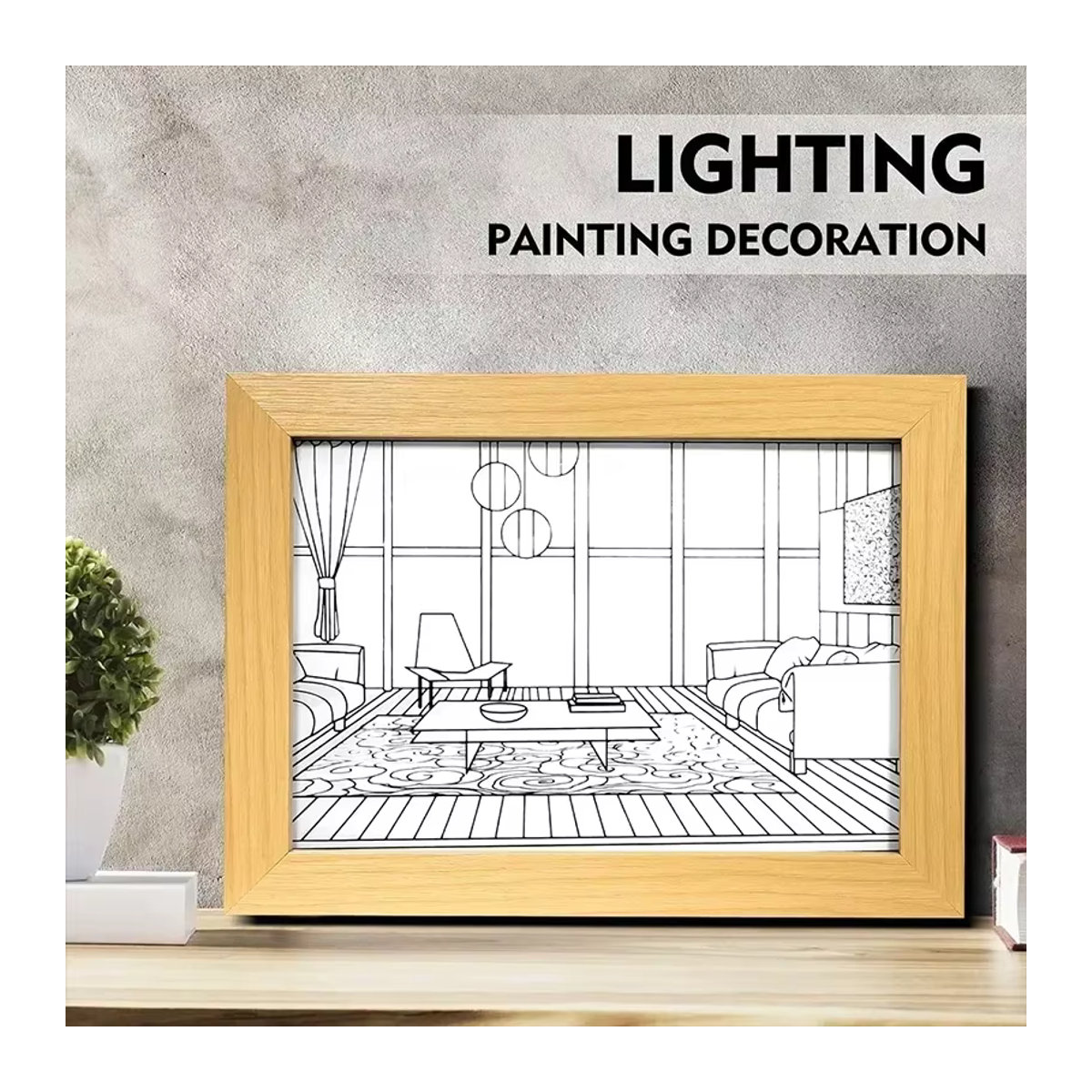 Modernes LED-Nachtlicht super-cheese als dekorative Tischlampe in Bunt mit Holzdesign - Bild 5