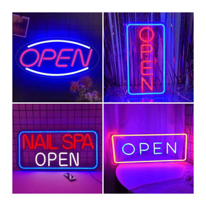 Modernes LED-Neonschild in Bunt für Bar, Restaurant und Geschäftsschild zur Raumdekoration