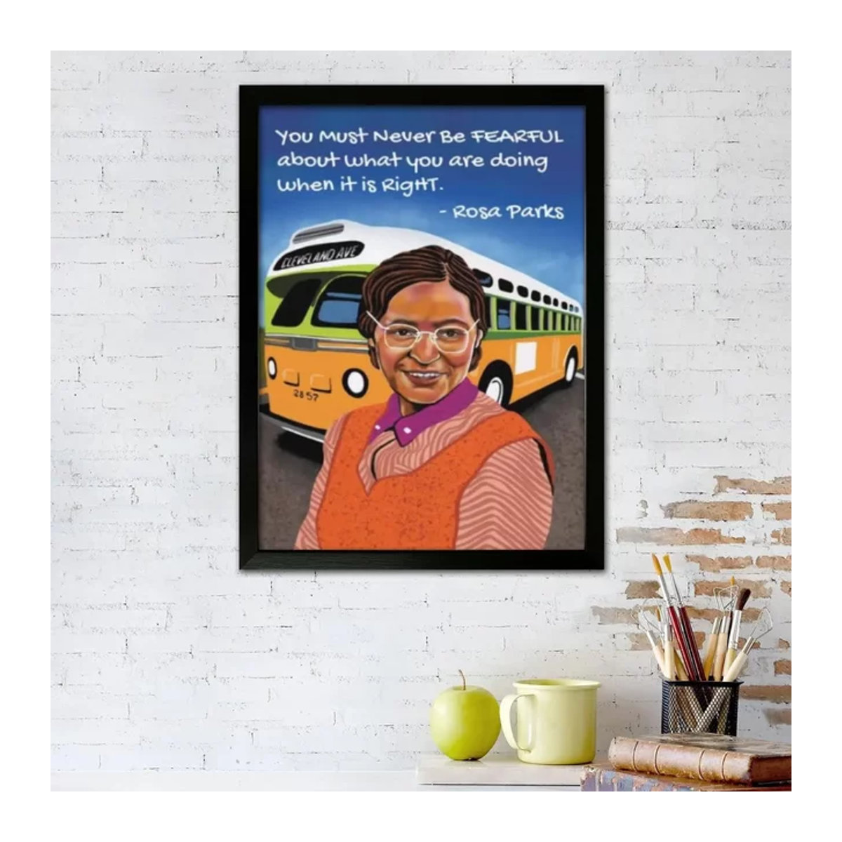 Modernes Leinwand-Kunstposter Rosa Parks Porträt als mehrfarbige Wandkunst im Hochformat für deine Schlafzimmerdekoration - Bild 1