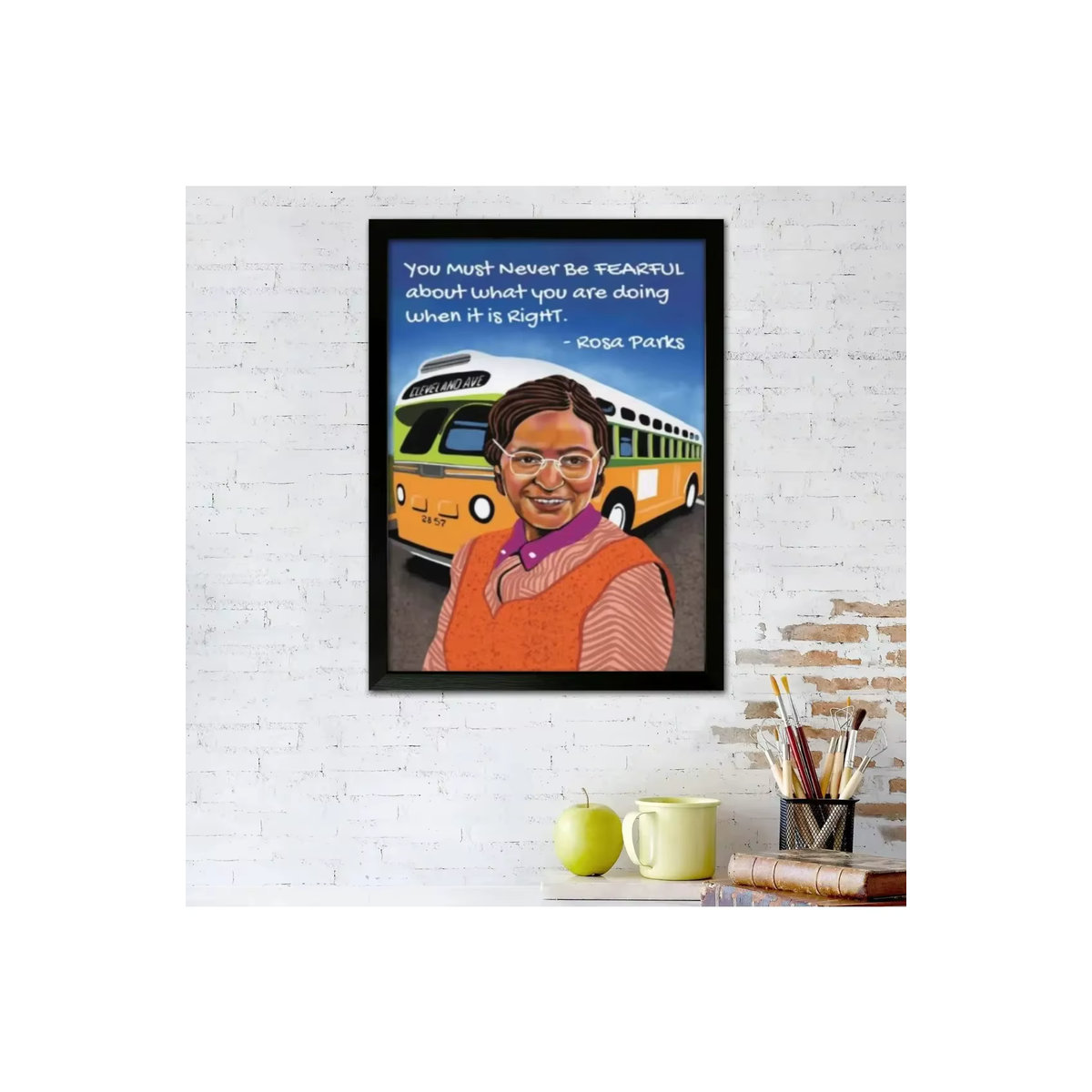 Modernes Leinwand-Kunstposter Rosa Parks Porträt als mehrfarbige Wandkunst im Hochformat für deine Schlafzimmerdekoration - Bild 4
