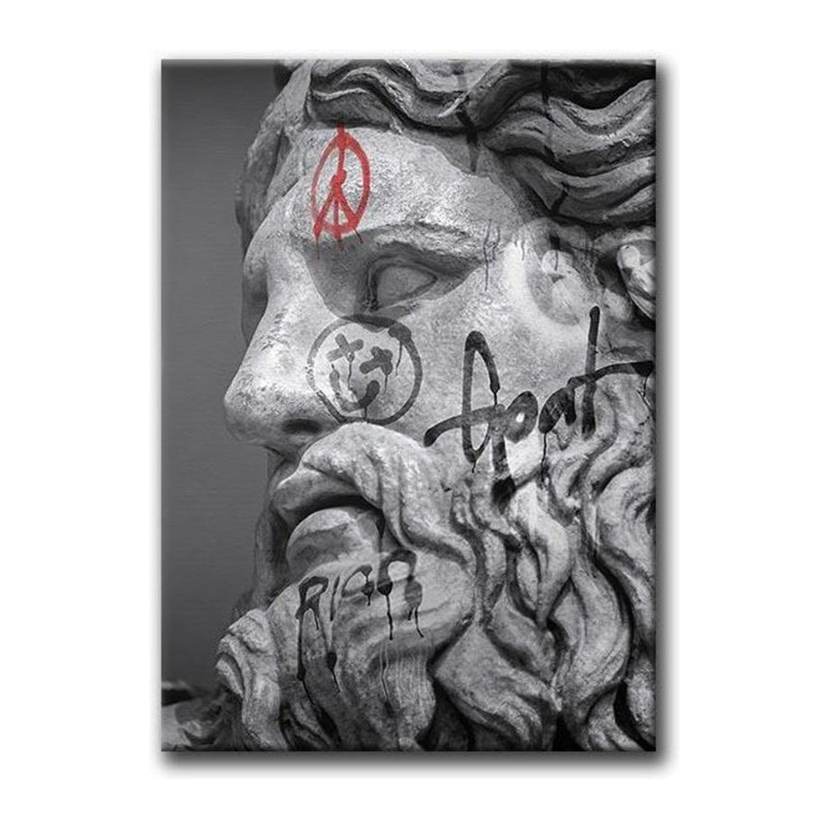 Modernes Leinwandposter David-Skulptur von Dream Chasing Art Museum in Grau, Querformat, B: 100 cm, H: 70 cm - Bild 1