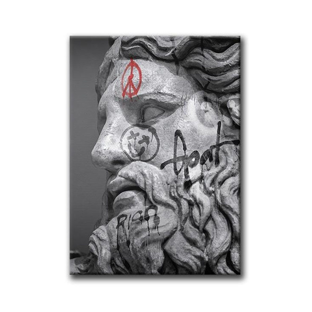 Modernes Leinwandposter David-Skulptur von Dream Chasing Art Museum in Grau, Querformat, B: 100 cm, H: 70 cm - Bild 3