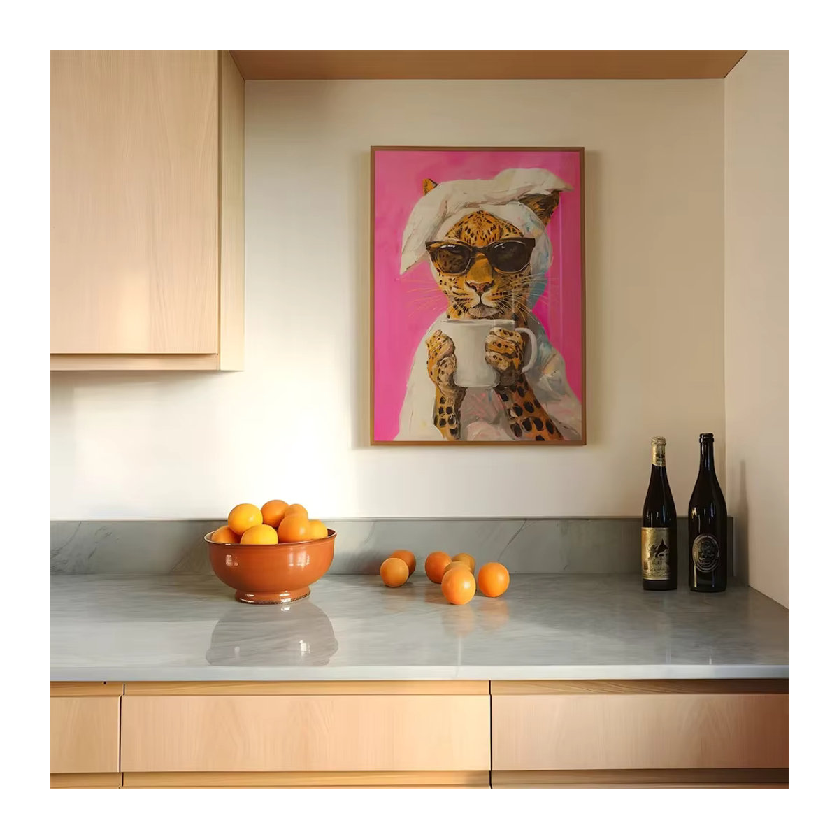 Modernes Leoparden-Leinwandposter von SHENCHEN in Mehrfarbig, dekorative Tier-Wandmalerei im Hochformat für dein Wohnzimmer - Bild 4