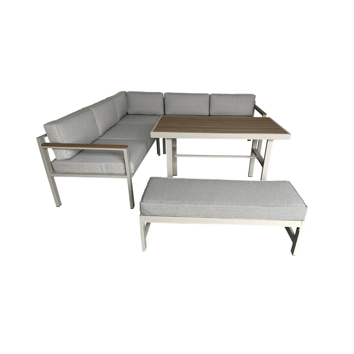 Modernes Lounge-Set Miami von greemotion in Grau mit Stoffbezug aus Polyester - Bild 3
