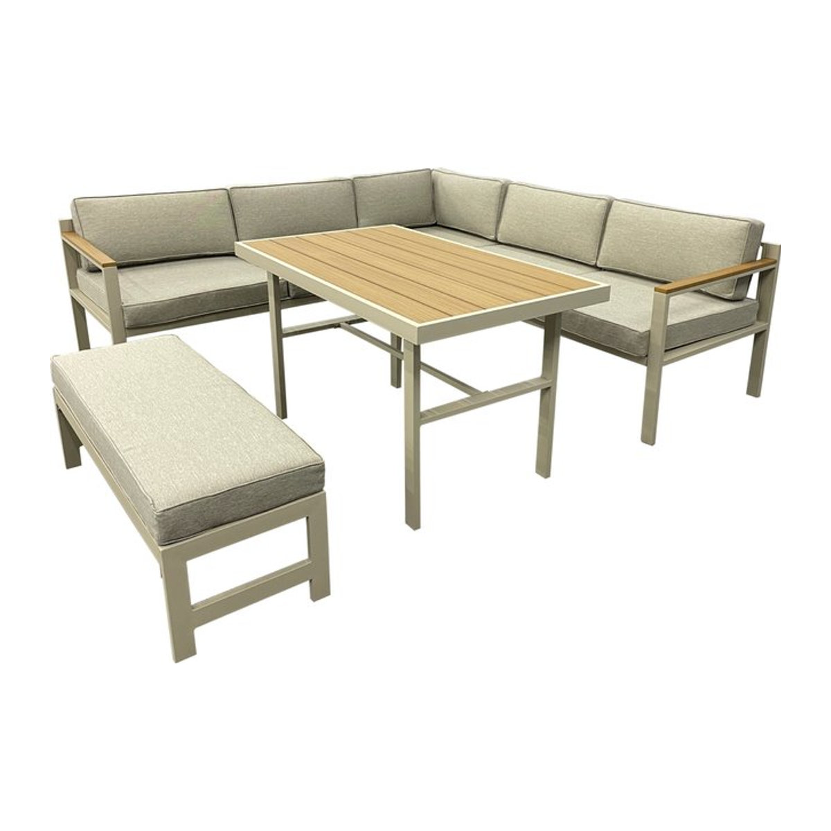 Modernes Lounge-Set Miami von greemotion in Grau mit Stoffbezug aus Polyester - Bild 4