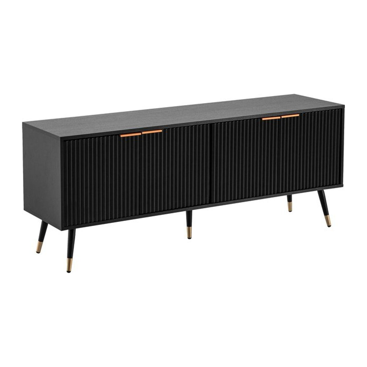 Modernes Lowboard Wohnling in Schwarz aus Holzwerkstoff und Metall B/H/T: 150 x 60 x 39 cm - Bild 1