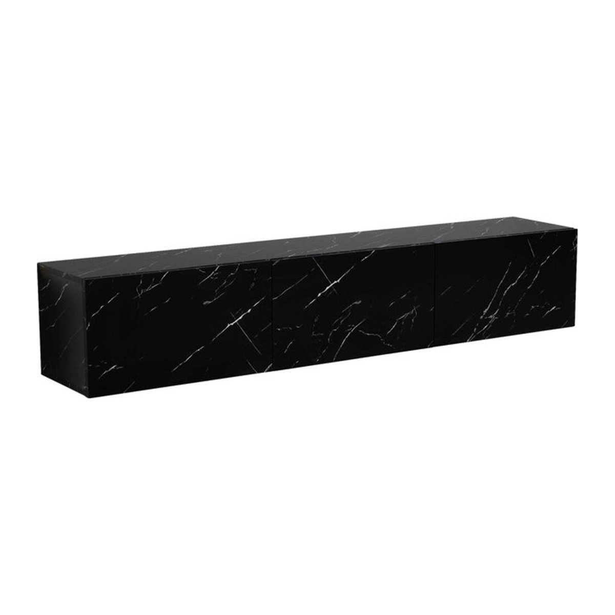 Modernes Lowboard Wohnling in Schwarz mit Marmor-Optik aus Holzwerkstoff und Metall, B/H/T: 160 x 30 x 30 cm - Bild 1