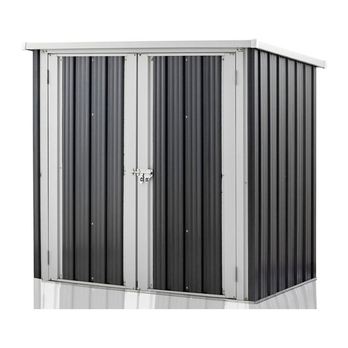 Modernes Metall-Gerätehaus von Aileenstore mit Flügeltüren und Schloss in Anthrazit B: 299 cm, H: 203,15 cm, T: 299 cm - Bild 1