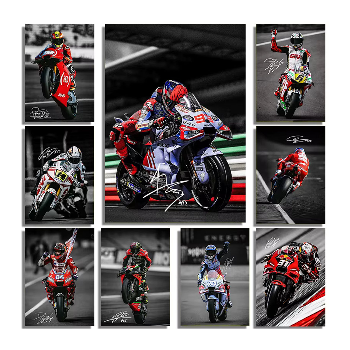 Modernes Motorrad-Sport Porträt Poster als mehrfarbiger Leinwanddruck im Hochformat für deine Wanddekoration - Bild 2