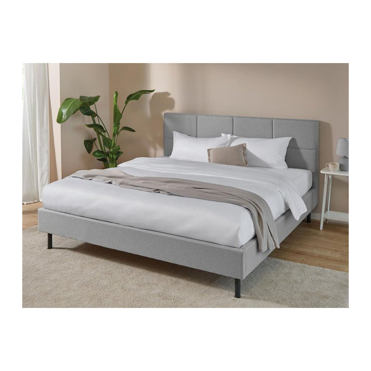 Modernes Nisco Cove Polsterbett in Grau mit B/T: 180 x 200 cm - Bild 1