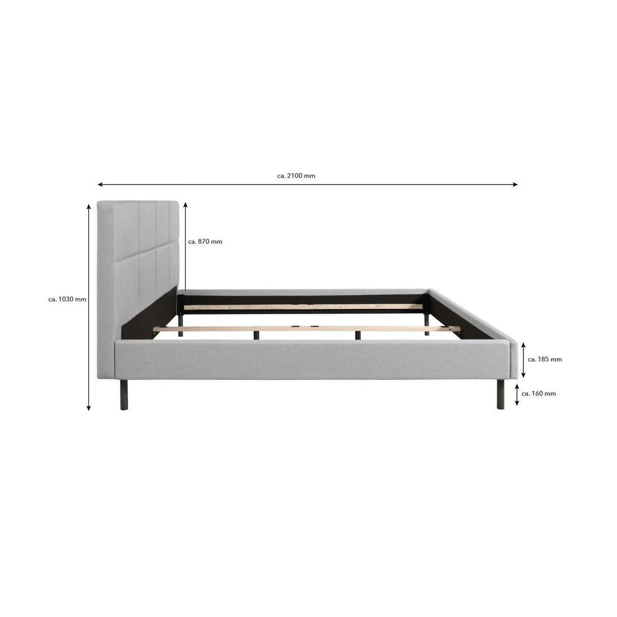 Modernes Nisco Cove Polsterbett in Grau mit B/T: 180 x 200 cm - Bild 3